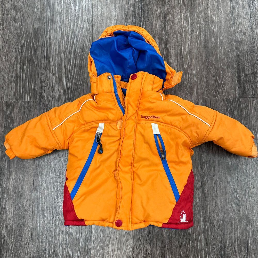 Rugged Bear Orange,Red,Blue Baby‎ Infant Unisex Puffer Warm Coat Jacket Hood 12M